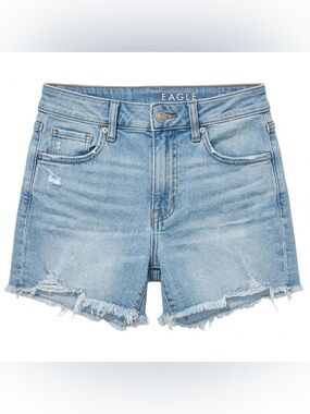 AMERICAN EAGLE Next Level Stretch Midi Denim Shorts Light Wash Size 2